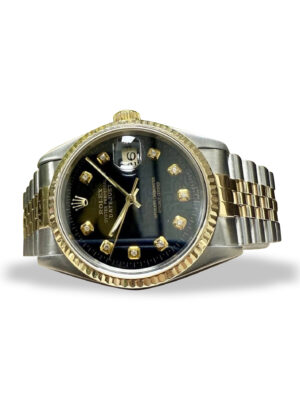 Rolex Datejust 36 16233 Two-Tone Black Diamond Dial